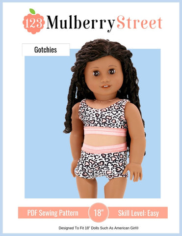 123 Mulberry Street 18 Inch Modern Gotchies 18" Doll Clothes Pattern larougetdelisle