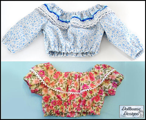 Dollhouse Designs WellieWishers Fiesta Folklorico Dress & Blouse 14-14.5" Doll Clothes Pattern larougetdelisle