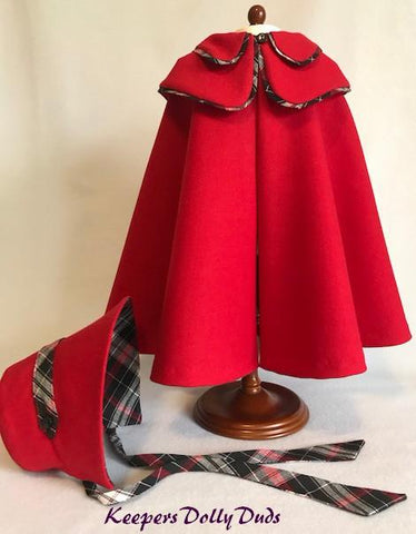 Keepers Dolly Duds Designs A Girl For All Time Double Cape and Bonnet Pattern For A Girl For All Time Dolls larougetdelisle