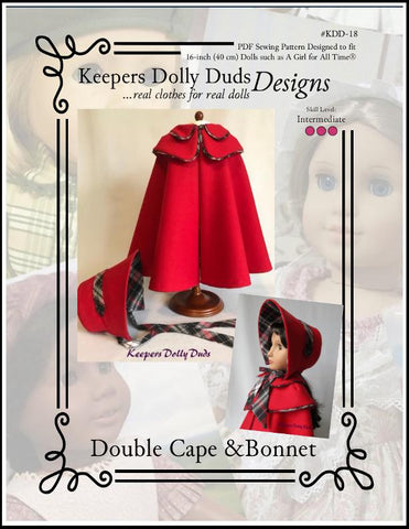 Keepers Dolly Duds Designs A Girl For All Time Double Cape and Bonnet Pattern For A Girl For All Time Dolls larougetdelisle