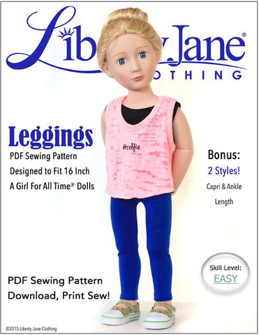 Liberty Jane A Girl For All Time Leggings Pattern for AGAT Dolls larougetdelisle