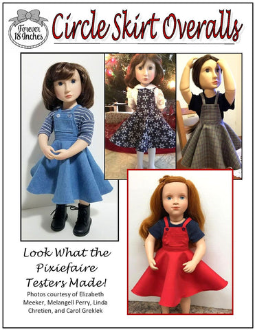 Forever 18 Inches A Girl For All Time Circle Skirt Overalls Pattern for A Girl For All Time and Starlette Dolls larougetdelisle