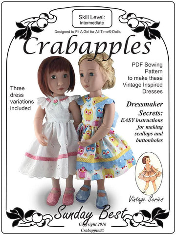 Crabapples A Girl For All Time Sunday Best Pattern for AGAT Dolls larougetdelisle