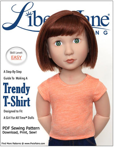 Liberty Jane A Girl For All Time FREE T-Shirt Pattern for AGAT Dolls larougetdelisle
