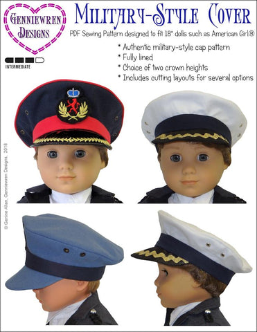 Genniewren 18 Inch Modern Military-Style Cover 18" Doll Clothes Pattern larougetdelisle