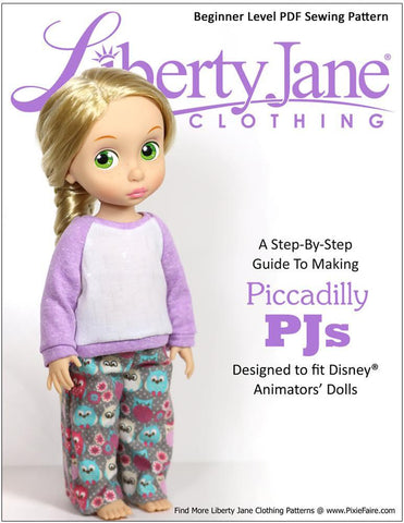 Liberty Jane Disney Animator Piccadilly PJs Pattern for Disney Animators' Dolls larougetdelisle