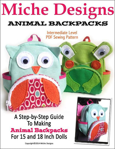 Miche Designs 18 Inch Modern Animal Backpacks 18" Doll Accessories larougetdelisle