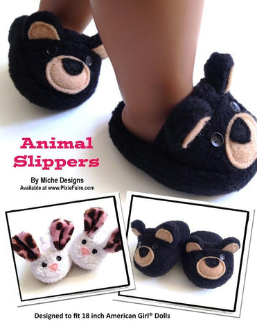 Miche Designs Shoes Animal Slippers 18" Doll Shoes larougetdelisle