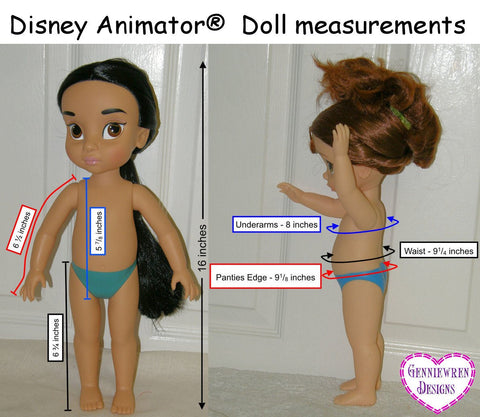 Genniewren Disney Doll Bella Blouse Pattern for Disney Animator Dolls larougetdelisle