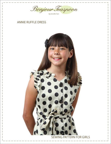 Bonjour Teaspoon Girls Annie Ruffle Dress Pattern for Girls larougetdelisle
