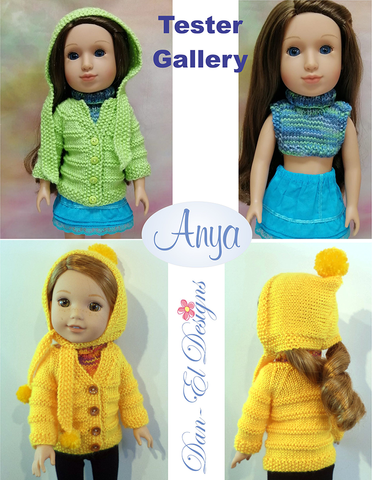 Dan-El Designs Knitting Anya 14.5 inch Doll Knitting Pattern larougetdelisle
