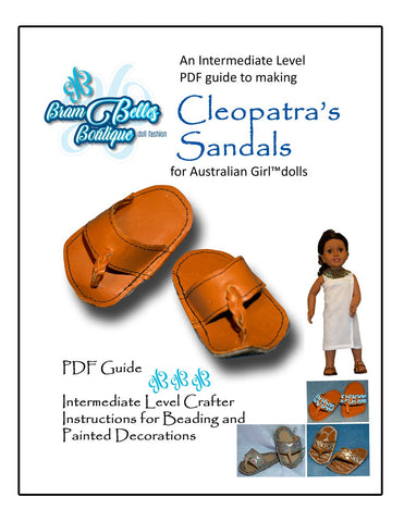 Brambelles boutique Australian Girl Cleopatra's Sandals Doll Shoe Pattern for Australian Girl Dolls larougetdelisle