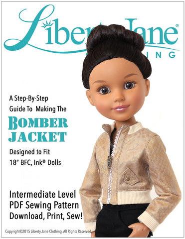 Liberty Jane BFC Ink Bomber Jacket for BFC, Ink. Dolls larougetdelisle
