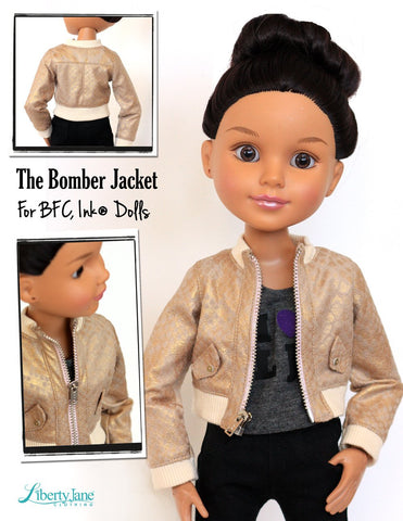 Liberty Jane BFC Ink Bomber Jacket for BFC, Ink. Dolls larougetdelisle
