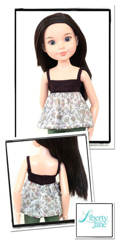 Liberty Jane BFC Ink CA Cami Top and Dress Pattern for BFC, Ink Dolls larougetdelisle