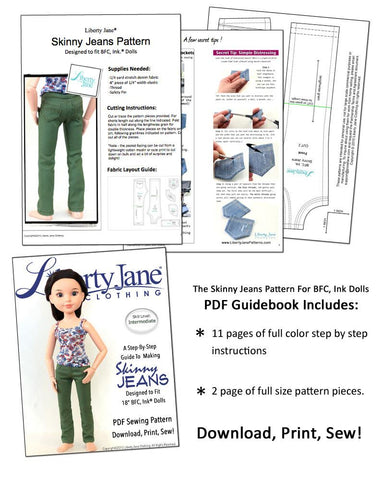 Liberty Jane BFC Ink Skinny Jeans for BFC, Ink Dolls larougetdelisle