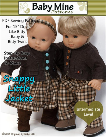 Baby Mine Bitty Baby/Twin Snappy Little Jacket 15" Baby Doll Clothes larougetdelisle