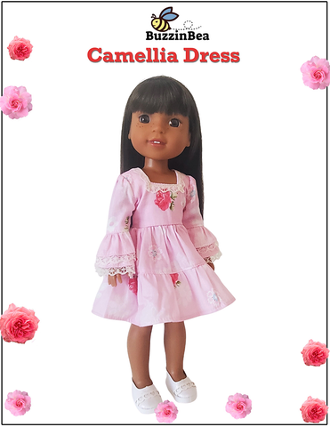 BuzzinBea 18 Inch Modern Camellia Dress 14.5" Doll Clothes Pattern larougetdelisle