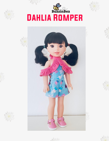 BuzzinBea WellieWishers Dahlia Romper 14.5" Doll Clothes Pattern larougetdelisle