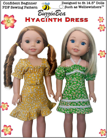 BuzzinBea WellieWishers Hyacinth Dress 14.5" Doll Clothes Pattern larougetdelisle