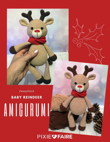 Funny Stitch Amigurumi Baby Reindeer Amigurumi Crochet Pattern larougetdelisle
