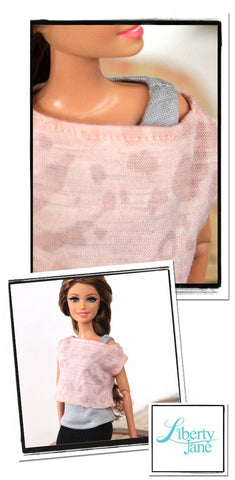 Liberty Jane Barbie Off The Shoulder Tee for 11-1/2” Fashion Dolls larougetdelisle