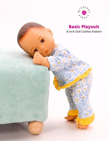 123 Mulberry Street 8" Baby Dolls Basic Playsuit 8" Baby Doll Clothes Pattern larougetdelisle