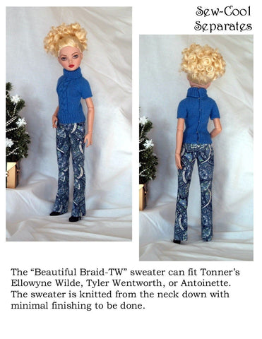 Sew Cool Separates Ellowyne Beautiful Braids Knitting Pattern for Ellowyne and Tyler Wentworth Dolls larougetdelisle