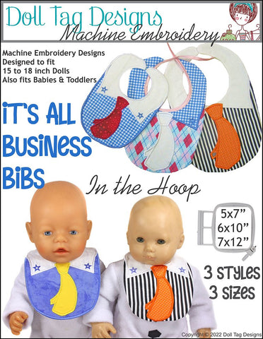 Doll Tag Clothing Machine Embroidery Design It's All Business Bib Machine Embroidery Designs larougetdelisle