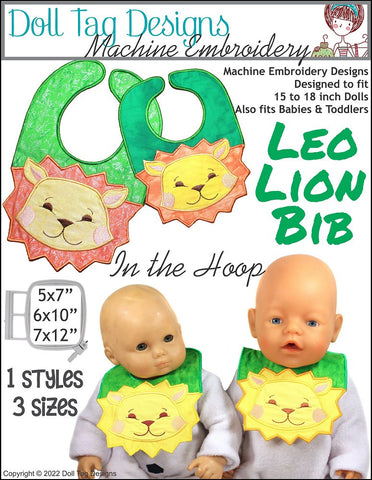 Doll Tag Clothing Machine Embroidery Design Leo Lion Bib Machine Embroidery Designs larougetdelisle