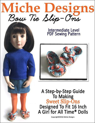 Miche Designs A Girl For All Time Bow Tie Slip-Ons for AGAT Dolls larougetdelisle