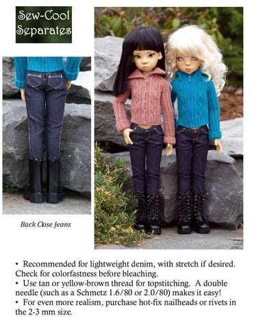 Sew Cool Separates BJD Colvin Jeans Pattern for MSD Ball Jointed Dolls larougetdelisle