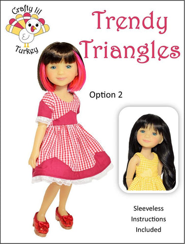 Crafty Lil Turkey Ruby Red Fashion Friends Trendy Triangles: Summer Dress 14-15" Doll Clothes Pattern larougetdelisle