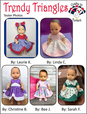 Crafty Lil Turkey 8" Baby Dolls Trendy Triangles: Summer Dress Pattern For 8" Baby Dolls larougetdelisle