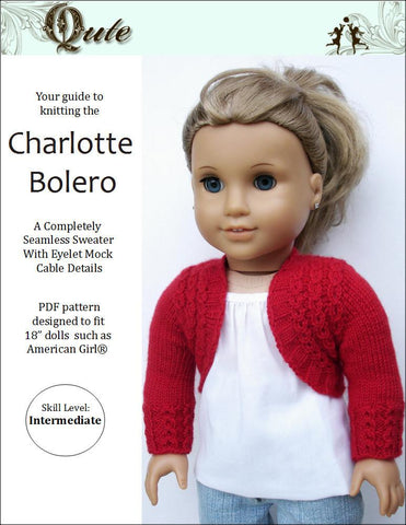 Qute Knitting Charlotte Bolero Knitting Pattern larougetdelisle