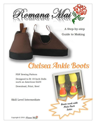 Romana Mai Shoes Chelsea Ankle Boots 18" Doll Shoes larougetdelisle