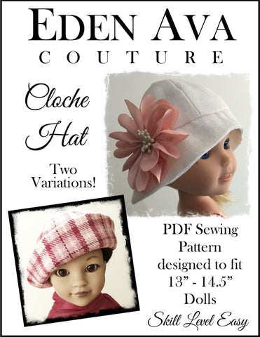 Eden Ava H4H/Les Cheries Cloche Hat for 13-14.5" Dolls larougetdelisle