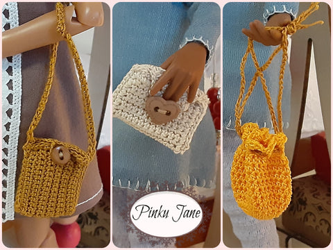 Pinku Jane Blythe/Pullip Collar, Headbands, & Bags Crochet Pattern For 12" Blythe Dolls larougetdelisle
