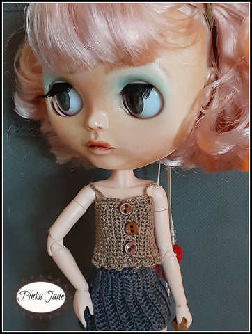 Pinku Jane Blythe/Pullip Crochet Camisole Crochet Pattern For 12" Blythe Dolls larougetdelisle