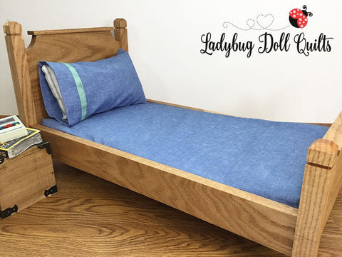 Ladybug Doll Quilts 18 Inch Modern Custom Mattress, Pillow, and Pillowcase Multi Sized Doll Bedding Pattern larougetdelisle
