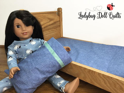 Ladybug Doll Quilts 18 Inch Modern Custom Mattress, Pillow, and Pillowcase Multi Sized Doll Bedding Pattern larougetdelisle