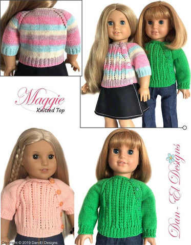 Dan-El Designs Knitting Maggie 18" Doll Knitting Pattern larougetdelisle