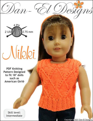 Dan-El Designs Knitting Nikki 18" Doll Knitting Pattern larougetdelisle