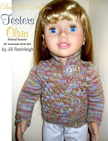 Dan-El Designs Australian Girl Olivia Sweater Doll Knitting Pattern for 20" Australian Girl® larougetdelisle