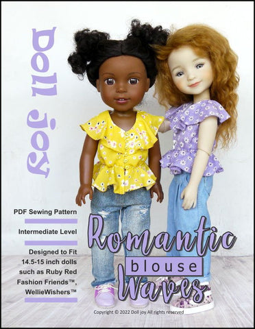 Doll Joy Ruby Red Fashion Friends Romantic Waves Blouse Pattern for 14.5-15" Dolls larougetdelisle