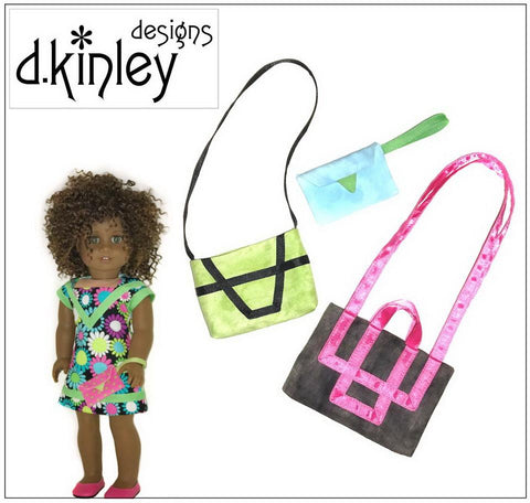 Dkinley Designs 18 Inch Modern Art Deco Bags Accessory Pattern for 14-18" Dolls larougetdelisle