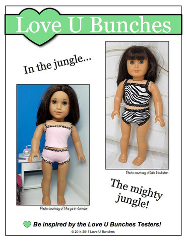 Love U Bunches 18 Inch Modern Days Of The Week Panties and Cami 18" Doll Accessories larougetdelisle