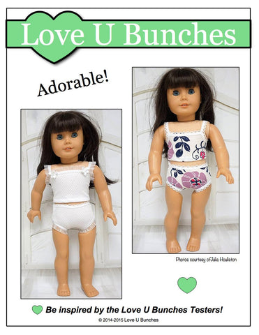 Love U Bunches 18 Inch Modern Days Of The Week Panties and Cami 18" Doll Accessories larougetdelisle