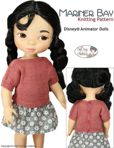 Doll Tag Clothing Disney Animator Mariner Bay Doll Clothes Knitting Pattern fits Disney Animator Dolls larougetdelisle
