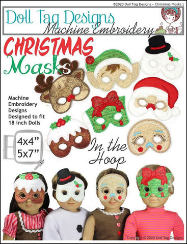 Doll Tag Clothing Machine Embroidery Design Christmas Masks Machine Embroidery Designs larougetdelisle